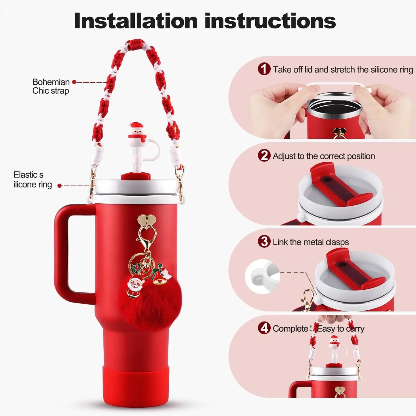 Bottly™ 8PCS Christmas Accessory Set – Festive Tumbler Decorations for 30–40oz Cups