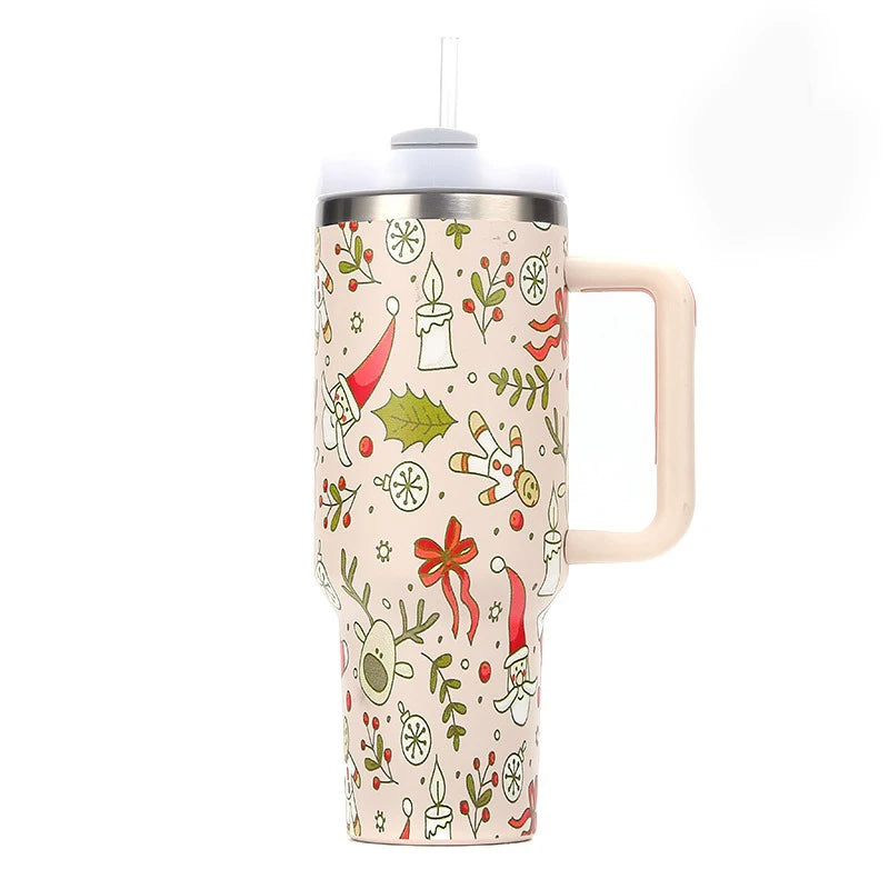 Bottly™ Christmas Edition – 40oz Stainless Steel Tumbler with Handle (1200ML)