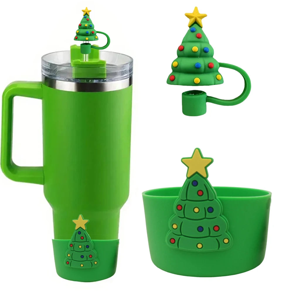 Bottly Christmas Set – Holiday Bottle Boot & Straw Topper
