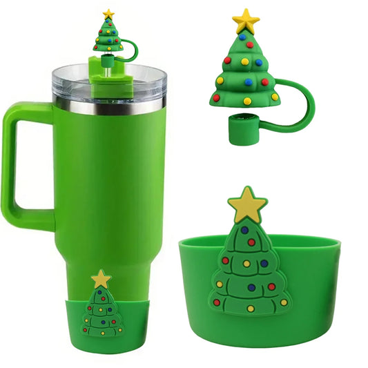 Bottly Christmas Set – Holiday Bottle Boot & Straw Topper