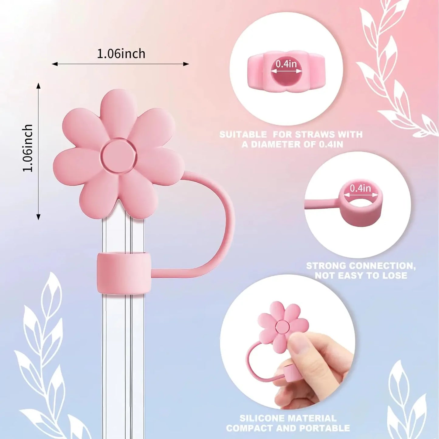 Bottly 5PCS | Straw Topper & Letter Charm Set