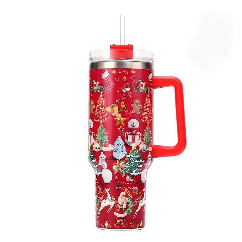 Bottly™ Christmas Edition – 40oz Stainless Steel Tumbler with Handle (1200ML)
