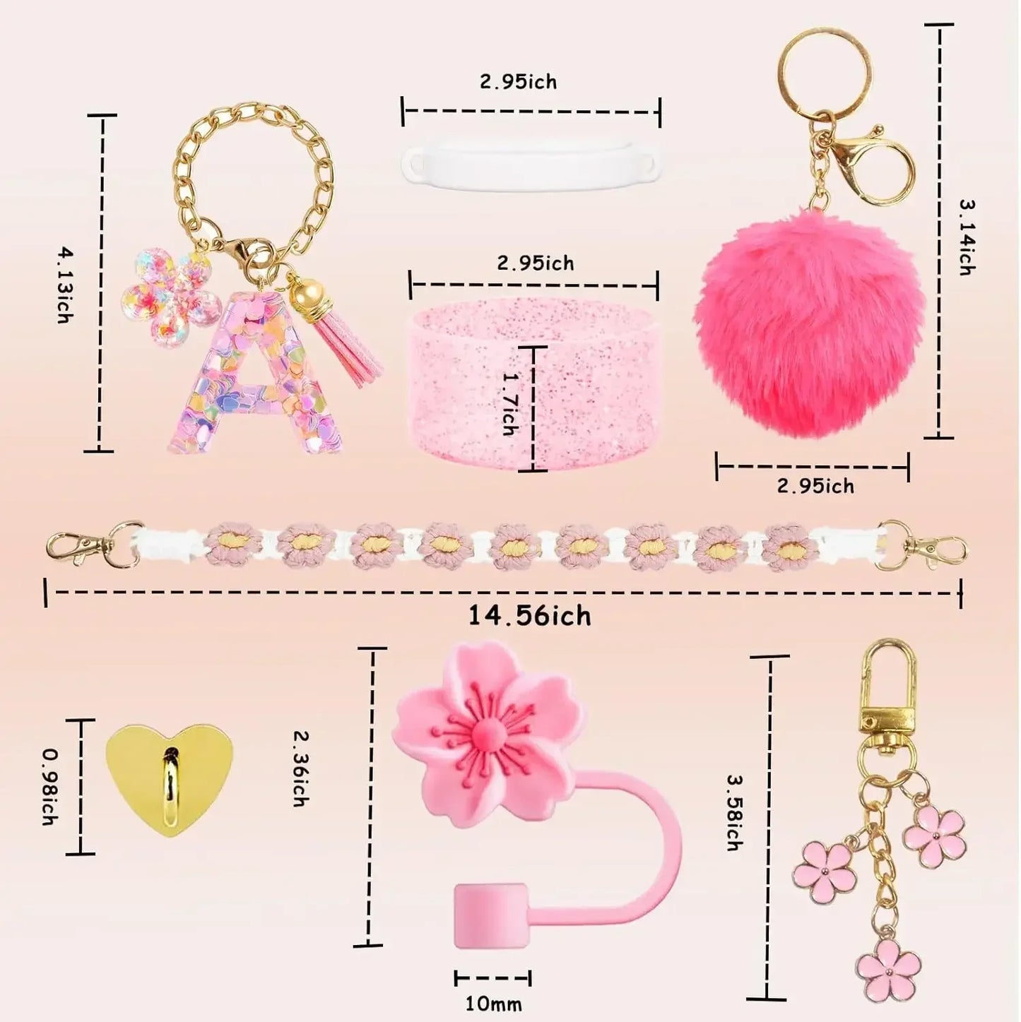 Bottly 12PCS Bottle Accessories Set | Silicone Boot, Handle Strap, Straw Topper & Personalized Sticker