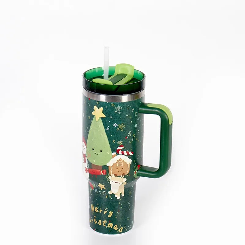 Bottly™ Christmas Edition – 40oz Stainless Steel Tumbler with Handle (1200ML)